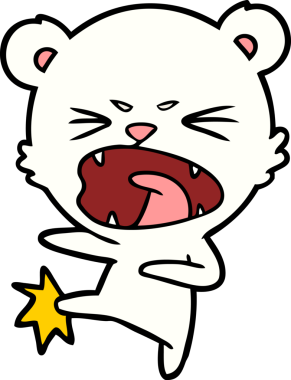 Bir insan tarafından çizilmiş kızgın kutup ayısı çizgi filmi.