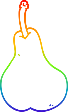 gökkuşağı gradyan çizgi çizimi bir insan tarafından çizilmiş armut karikatürü