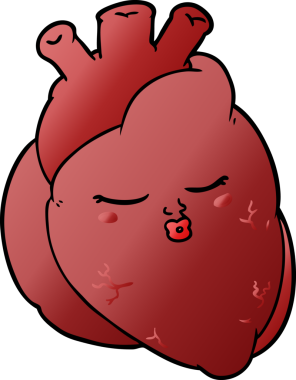 Bir insan tarafından çizilmiş karikatür kalp.