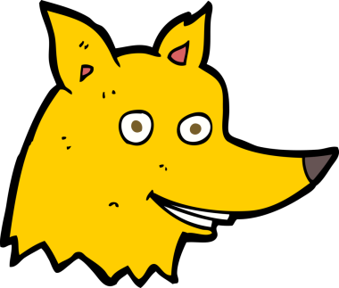 bir insan tarafından çizilmiş tilki kafası.