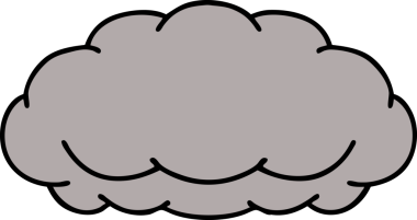 Bir insan tarafından çizilmiş gri bir bulut dövmesi.