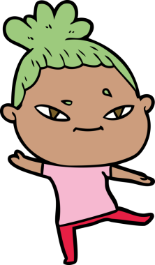 Bir insan tarafından çizilmiş karikatür kadın.