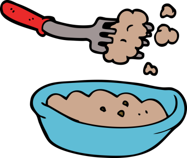 Bir insan tarafından çizilmiş karikatür yemek kasesi