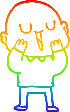 gökkuşağı gradyan çizimi mutlu bir çizgi kel adamın çizimi bir insan tarafından çizildi