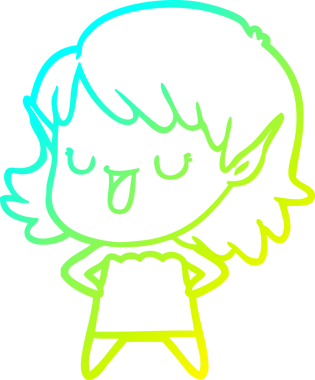 Bir insan tarafından çizilmiş soğuk gradyan çizgi çizimi.