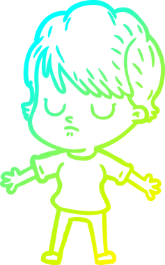 Bir insan tarafından çizilmiş bir karikatür kadın çizimi.