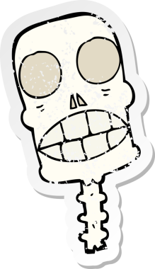 Bir insan tarafından çizilmiş ürkütücü bir karikatür çıkartması.