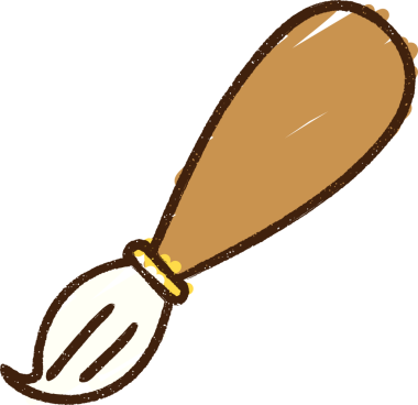 Bir insan tarafından çizilmiş Boya Fırçası Tebeşiri