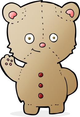 Bir insan tarafından çizilmiş oyuncak ayı.