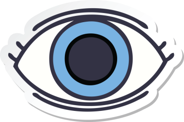 Bir insan tarafından çizilmiş şirin bir çizgi film gözünün çıkartması.