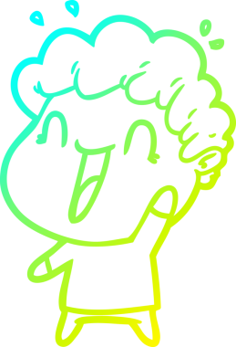 Bir insan tarafından çizilmiş mutlu bir adamın soğuk çizgi çizimi.