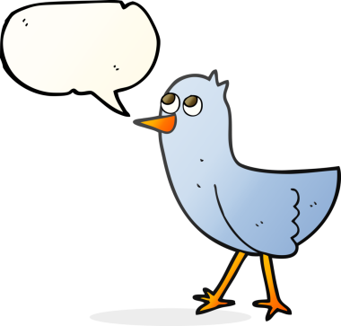 Bir insan tarafından çizilmiş serbest konuşma balonu karikatür kuşu