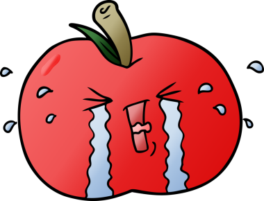 bir insan tarafından çizilmiş bir elma ağlaması.