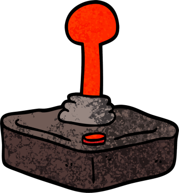 Grunge desenli çizim çizimi. Bir insan tarafından çizilmiş joystick.