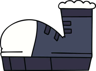 Bir insan tarafından çizilmiş tuhaf bir çizgi film ayakkabısı.