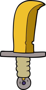 Bir insan tarafından çizilmiş bronz bir kılıcın karalaması.