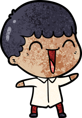 Bir insan tarafından çizilmiş mutlu bir adam.