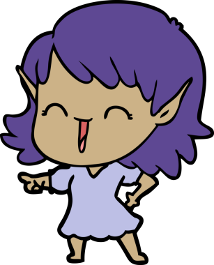 Bir insan tarafından çizilmiş bir elf kızı.