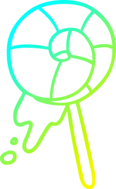 Bir insan tarafından çizilmiş geleneksel bir lolipopun soğuk gradyan çizimi