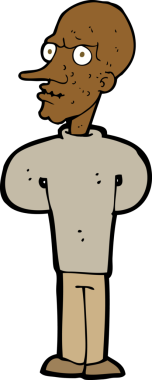 bir insan tarafından çizilmiş kötü kel adam çizgi filmi.