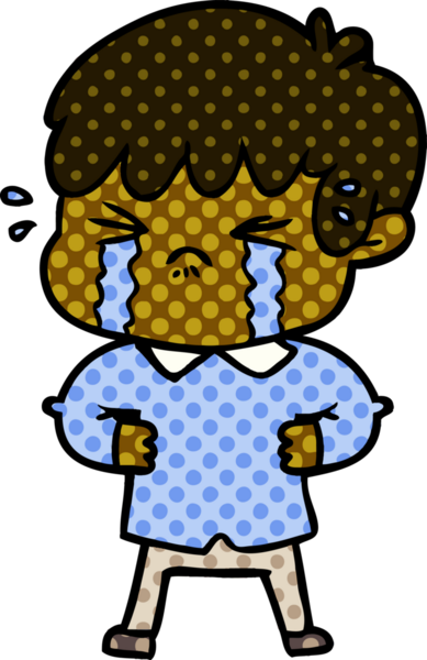 Bir insan tarafından çizilmiş ağlayan çocuk çizgi filmi.