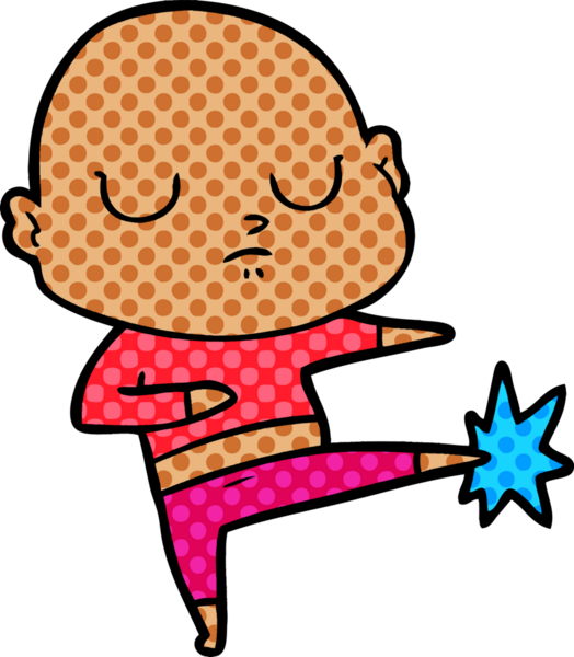 bir insan tarafından çizilmiş kel bir adam.