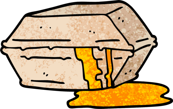 Grunge desenli çizim karikatür yağlı bir insan tarafından çizilmiş yiyeceği dışarı çıkar