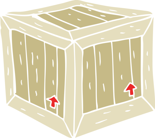 Bir insan tarafından çizilmiş kutunun düz renk çizimi