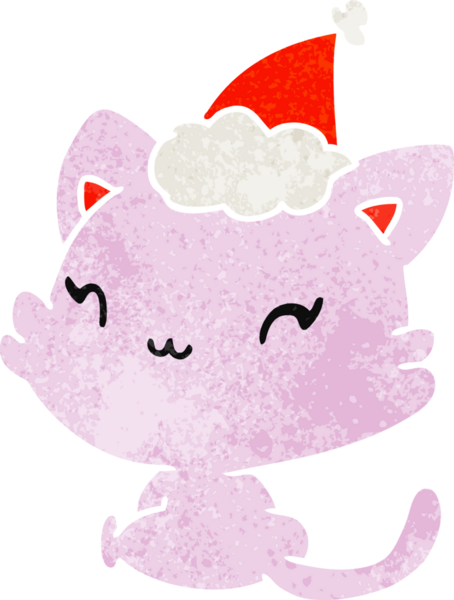 Bir insan tarafından çizilmiş kawaii kedisinin eski bir karikatürü.