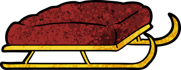 Bir insan tarafından çizilmiş çizgi film kızağı.