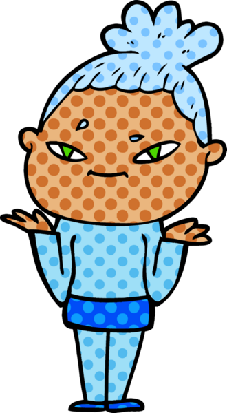 Bir insan tarafından çizilmiş karikatür kadın.