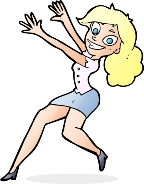 Bir insan tarafından çizilmiş mutlu kadın çizgi filmi.