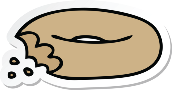 Bir insan tarafından çizilmiş, garip bir el çizimi simit.