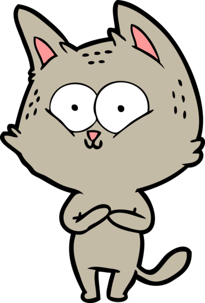 Bir insan tarafından çizilmiş çizgi film kedisi.