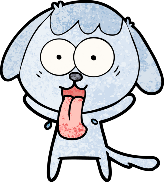 Bir insan tarafından çizilmiş şirin bir çizgi film köpeği.