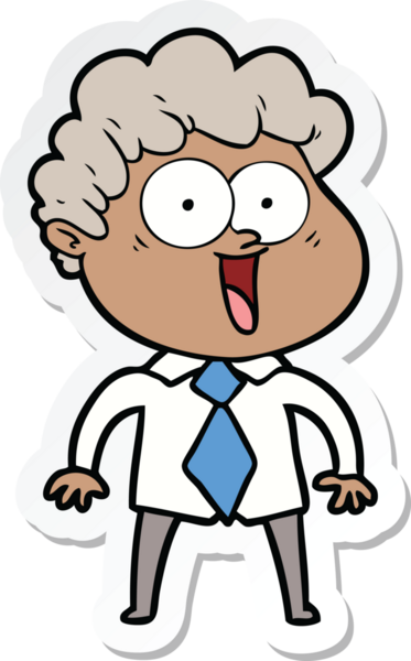 Bir insan tarafından çizilmiş mutlu bir adamın çıkartması.