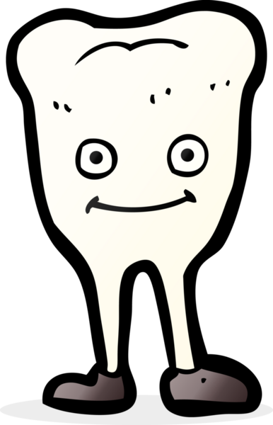 Bir insan tarafından çizilmiş mutlu bir diş.