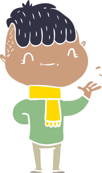 Düz renkli çizgi film karakteri bir insan tarafından çizilmiş.