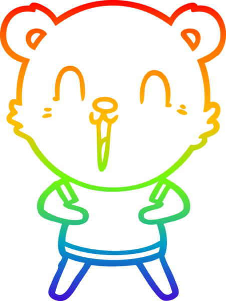 Bir insan tarafından çizilmiş mutlu bir çizgi film ayısının çizimi.