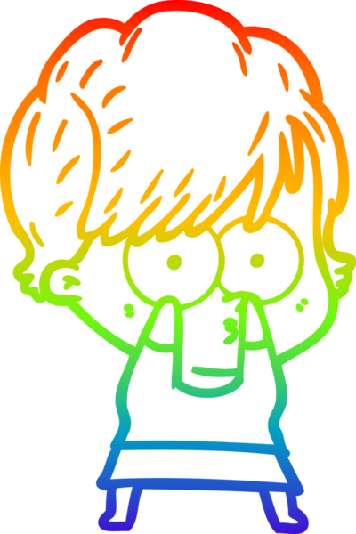 gökkuşağı gradyan çizimi bir insan tarafından çizilmiş bir karikatür kadın