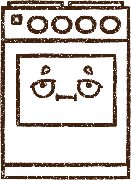 Bir insan tarafından çizilmiş elektrikli fırın kömürü.