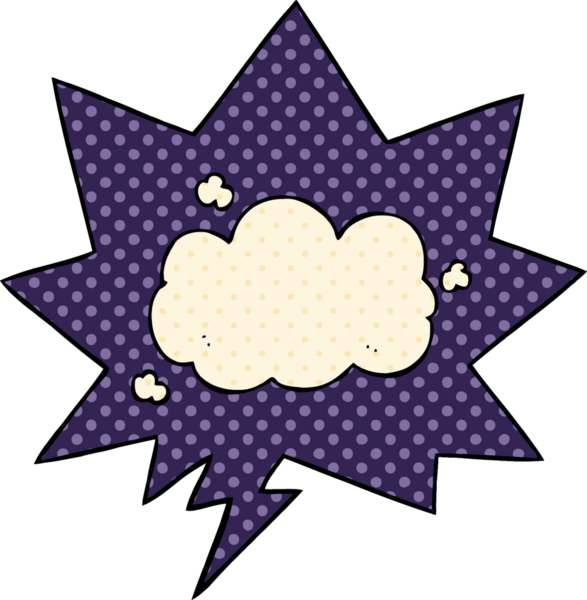 Bir insan tarafından çizilmiş çizgi roman tarzında konuşma baloncuğu olan karikatür bulutu