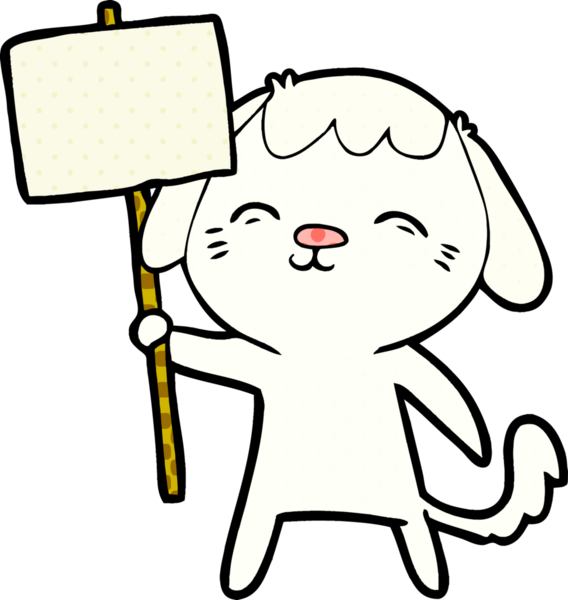 Bir insan tarafından çizilmiş mutlu çizgi film köpeği.