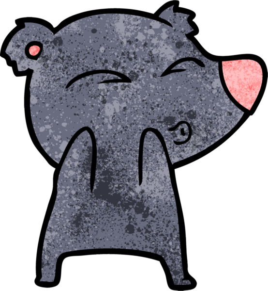 bir insan tarafından çizilmiş bir karikatür ıslık ayısı