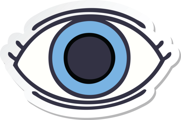 Bir insan tarafından çizilmiş şirin bir çizgi film gözünün çıkartması.