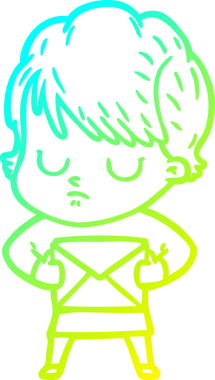 Bir insan tarafından çizilmiş bir karikatür kadın çizimi.