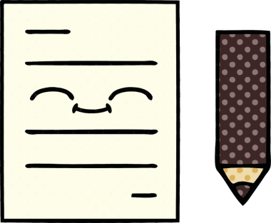 bir insan tarafından çizilmiş bir test kağıdının çizgi roman tarzı karikatürü