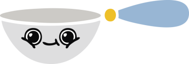 Bir insan tarafından çizilmiş bir kaşığın düz renkli retro karikatürü