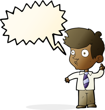 Çizgi filmci çocuk bir insan tarafından çizilmiş konuşma balonuyla soru soruyor.