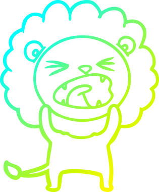 Bir insan tarafından çizilmiş karikatür aslanı çizimi.